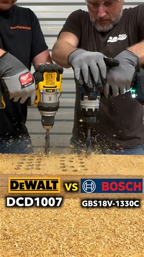 It's a close game between DeWalt and Bosch in this hammer drill speed test! #powertools #hammerdrill | Pro Tool Reviews