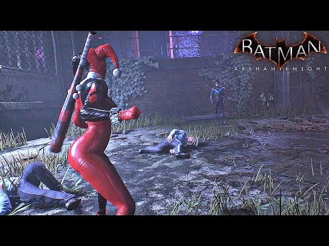 Harley Quinn vs Nightwing and Recruits Poison Ivy with Classic Skin - Batman Arkham Knight (2015)