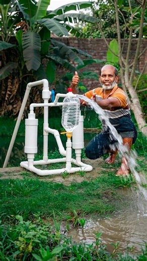 Air-Push PVC Pipe - Pump Deep Water from .. What a look? Homemade Useful