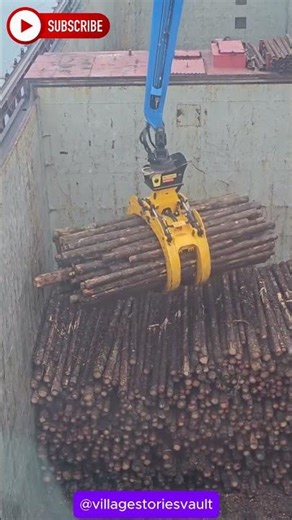 Look at This POWERFUL Log Lifting Machine! 🤯 It Grabs Tons of Wood in Seconds! So Satisfying!