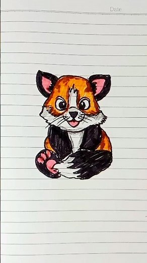 How to draw a cute ferret