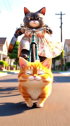 little kitten running from cat 🐾#shorts #shortsfeed #viral #cat