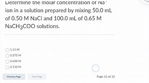 Determine the molar concentration of \ce{Na+} ion in a solution... | Filo