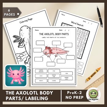 Axolotl Anatomy | Amphibian Life Science | Science Labeling & Coloring