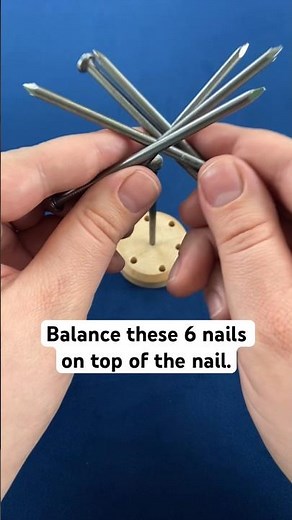 How to balance 6 nails on one nail in this Balancing Act. #puzzle #puzzlesolving