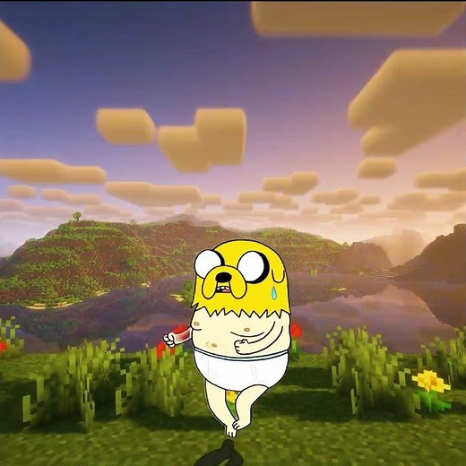 Human-Bodied Jake Walking #minecraft #adventuretime #shorts