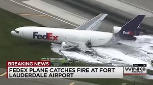 CRASH LANDING: A FedEx plane caught on fire at Fort Lauderdale Airport after crash landingon the runway: http://bit.ly/2eQCbdw | WINK News