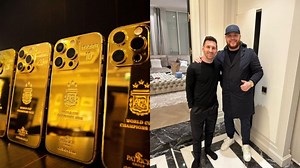 El espectacular regalo de Messi para los campeones del mundo: un celular bañado en oro