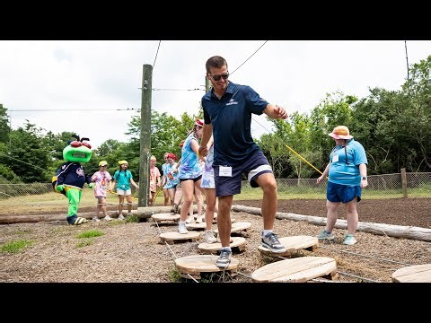 New Low Ropes Course Encourages Girl Scouts to TAKE LEAPS! Cole Sillinger & Stinger Cut the Ribbon!