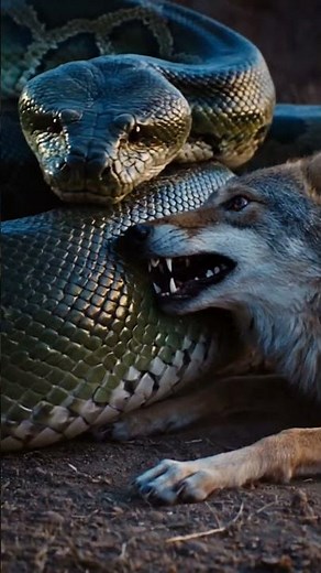 Caught on Camera: Python Ambushes and Swallows a Wolf Whole!