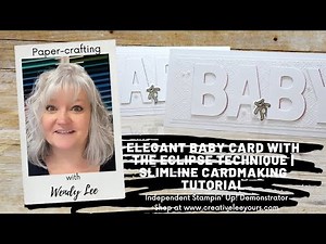 Elegant Baby Card with the Eclipse Technique | Slimline Cardmaking Tutorial