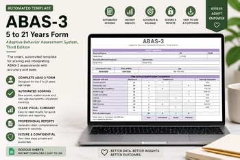ABAS-3 Teacher Form Automated Scoring & Report Template | Ages 5–21