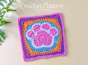 Paw Granny Square Crochet Pattern – Animal Motif Square PDF - Etsy