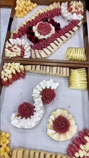 Assembling 2 Large Charcuterie Boards Simultaneously #charcuterie #cheese #cheeseboard