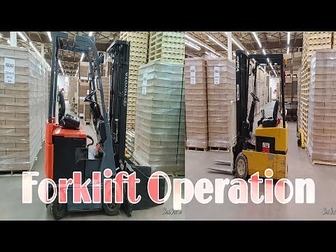 How to operate a forklift.|Forklift and forklift clamp.