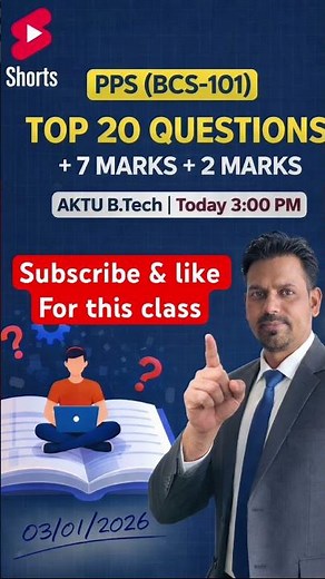 PPS | BCS-101 | AKTUTop 20 Questions 🔥7 Marks Ready | Exam Alert