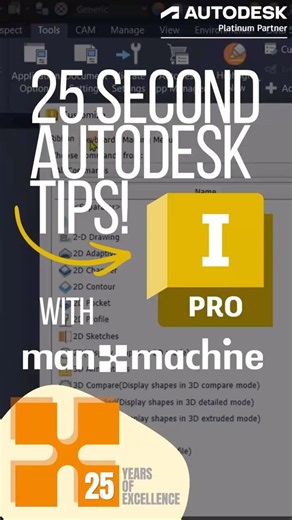 25 Second Autodesk Inventor Tips! Inventor Customise Shortcuts