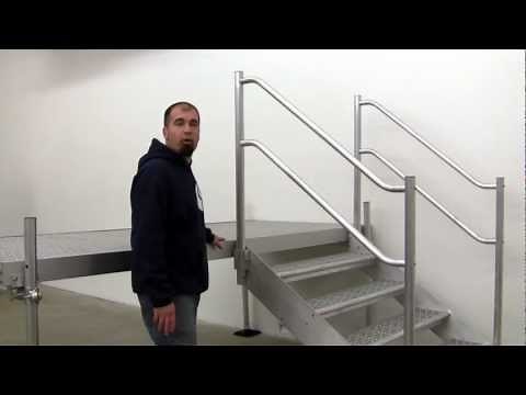 Aluminum Dock Stairs with Hardrail and Thru Flow Steps