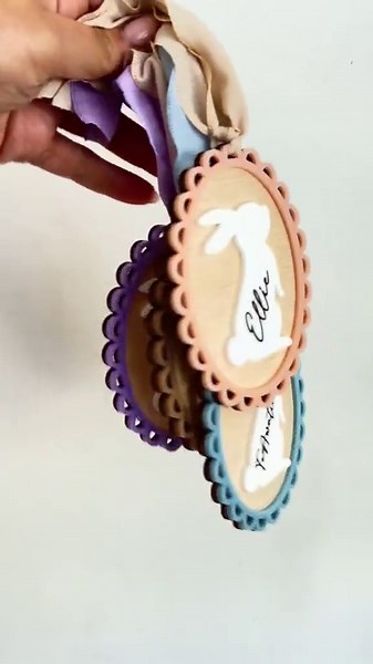 Personalized Easter Basket Tag, Floral Bunny Name Tag, Custom Easter Name Tag, Bunny Basket Tag, Spring Easter Decor, Egg Shape Tag - Etsy