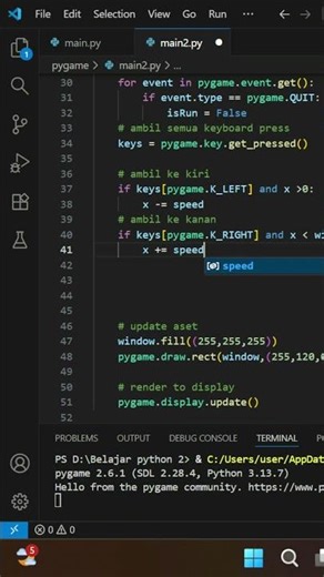 I Made a Simple Box in Pygame and Found Out This One Crucial Thing #shorts