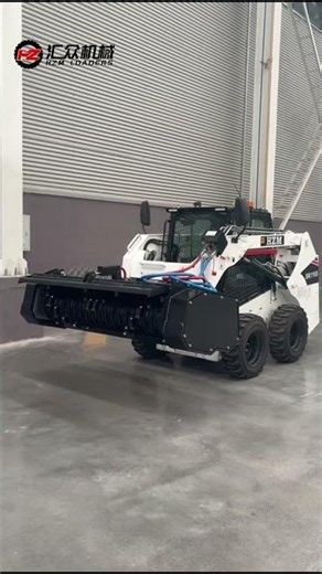 HZM SK1100 Skid Steer with Powerful Mulcher Test! 🪵🔥 #shrots #wheelloader