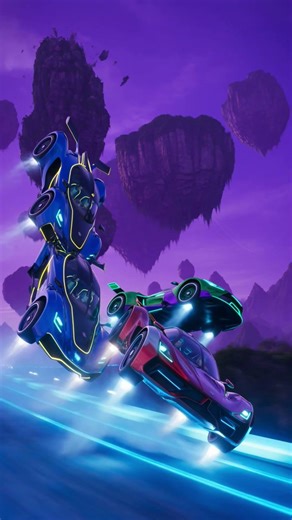 Futuristic Hover Car Race on a Purple Alien Planet 🚀 Cinematic 4K Vertical Short