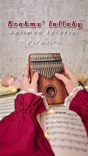 Brahms' lullaby Kalimba tutorial💖Relaxing kalimba cover🎶 #kalimbacover #shorts #relaxingmusic