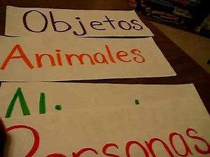 Grade 1 - Second Language activity: Action game for new vocabulary words in different categories.