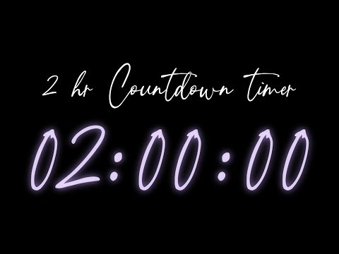 2 Hour Timer | Calm Neon 💜 | No Sound | Full Screen Countdown ⏳| Study Timer ⏱