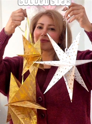 Crafting Golden Hanging Stars from Paper