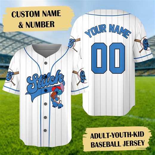 Personalized Blue Alien Dog Baseball Jersey, Cute Alien Baseball Jersey, Custom Number Shirt, Cartoon Gift, Animation Jersey Shirt - Etsy