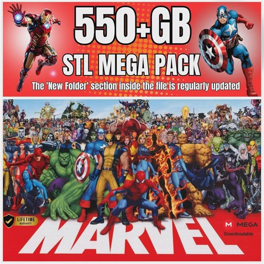 550  GB Marvel Stl Bundle | Superhero STL Mega Pack | 3D Printable Character Models Collection - Etsy