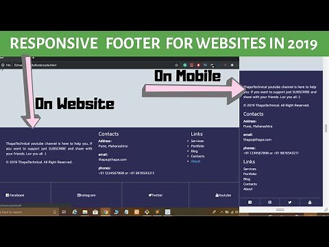 How To Create Responsive Footer In HTML CSS & Bootstrap 4 in Hindi