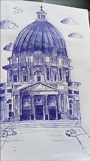 the drawing of a beautiful building how to draw the structure of a building easely step by step