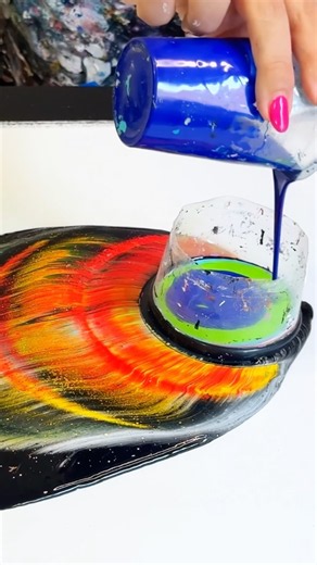 The magic of "Open Cup" on a black background # #painting #art #fluidart