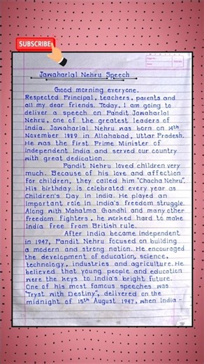Jawaharlal Nehru Speech | Big Speech | Jawaharlal Nehru Bhashan English | #shorts