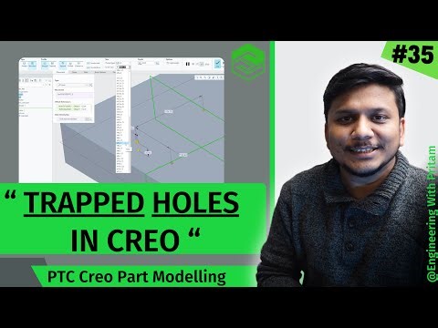 Creo Part Modeling - How to Create Trapped Hole | #35