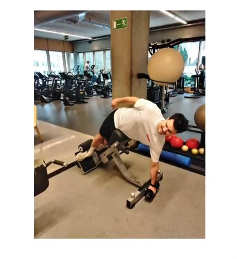 Oblique crunch lower back bench