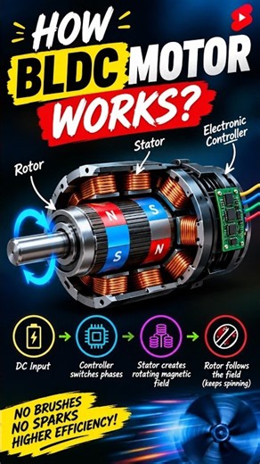 How BLDC motor works #3danimation #mechanicalengineering #engineering