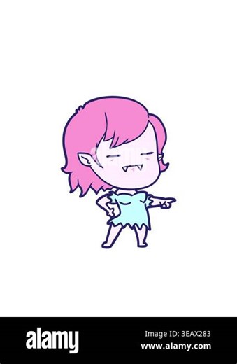 blinking radial lines animation of undead vampire girl cartoon Stock Video Footage - Alamy