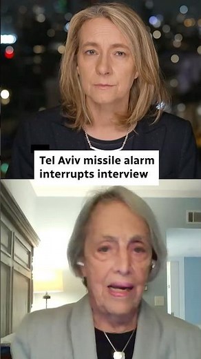 Tel Aviv missile alarm interrupts interview