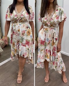 The Blake Dress in Spring Bloom is gorgeous! Look at it! The print, the bits of bling around the perfect neckline, and the shape - so incredibly flattering and just stunning on. Will flatter all shapes and sizes, and you will feel sooo beautiful whilst wearing it x x Shop HERE: vineapparel.com/collections/dresses/products/blake-dress?variant=39875552641158 | Vine Apparel