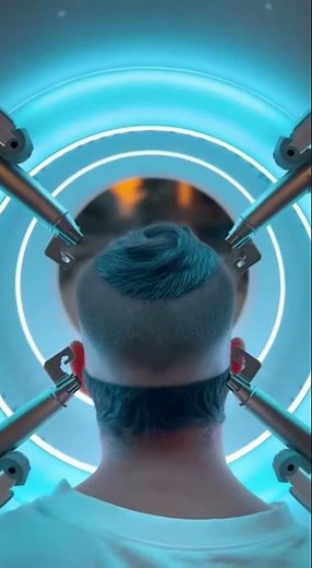 Dubai’s AI Barber Pod Transformation 😱 From Wild Curls to Fresh Fade in 2 Seconds!