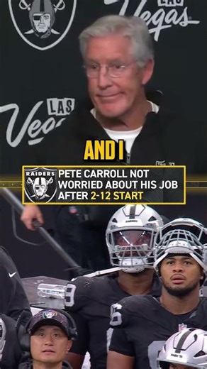 Pete Carroll Says He’s Not on the Hot Seat Despite Raiders Struggles 🫡 #NFL #Raiders #football