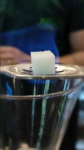 Burning 🔥 Absinthe || #bartending #absinthe #flamingo #fire #cocktails