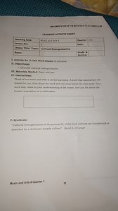 Describe cultural homogenization. Think of one word and write i... | Filo