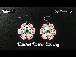 Beading Tutorial: How to Make Huichol Flower Earring//Seed Beads Flower Earring//DIY!