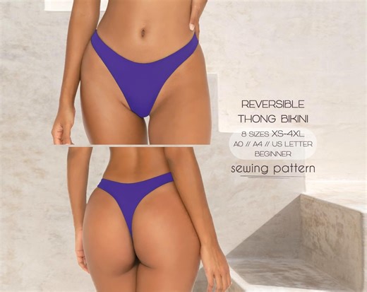 Thong Bikini Sewing Pattern, Simple Swimsuit Pattern XS - 4XL, Womens Swimwear Patterns, Digital PDF Patterns Plus Size, Instant Download - Etsy Australia