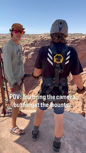 Good thing we had some leftover anchor tape to mount up his GoPro! #lobsterclaw #gopro #redneckingenuity #ropeswingmoab #cliffjumping #cliffjump #gainer #relyte #adventure #bungeejump | Rope Swing Moab