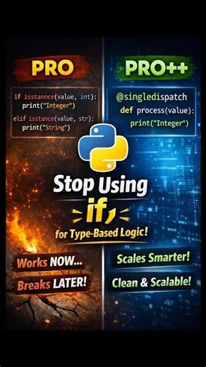 Python Pro vs Pro++ - Stop Using if for Type-Based Logic (Python TIP28) #python #coding #learnpython